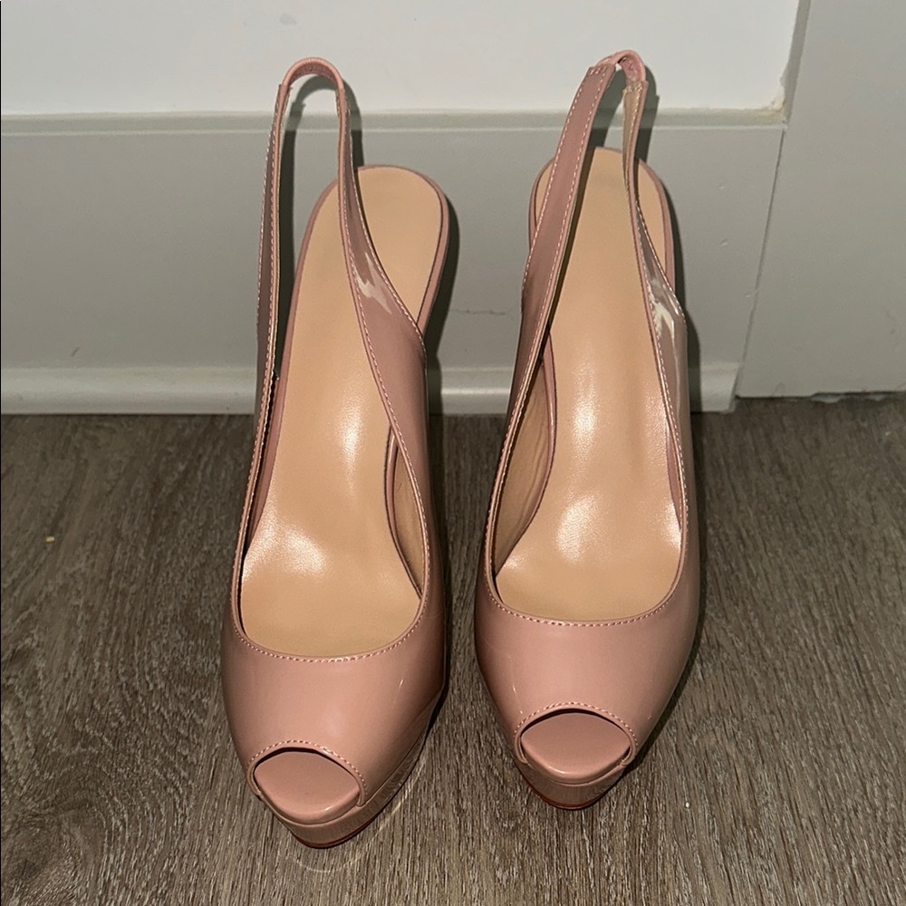 Elegant Pink Peep-Toe Slingback Heels